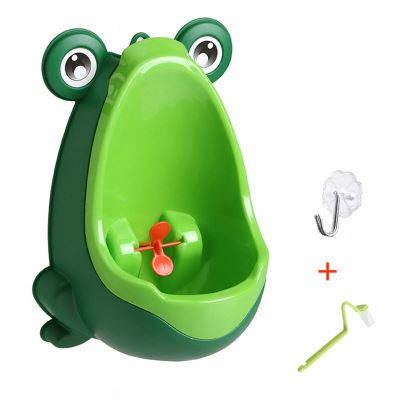 Plastic Cartoon Cute Frog Baby Portable Potties Training Boys Standing Urine Toilet L0183